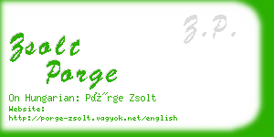 zsolt porge business card